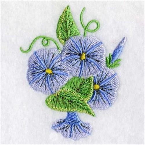 12 Wt. Cotton Thread - Pansies and Periwinkle Cross Stitch Sampler