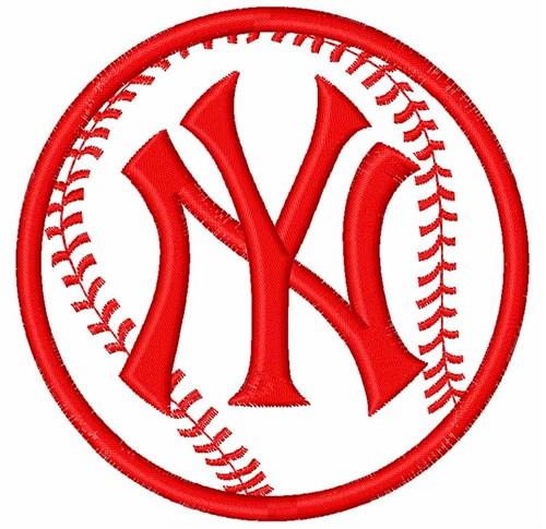 NY Yankees number one with logo embroidery design