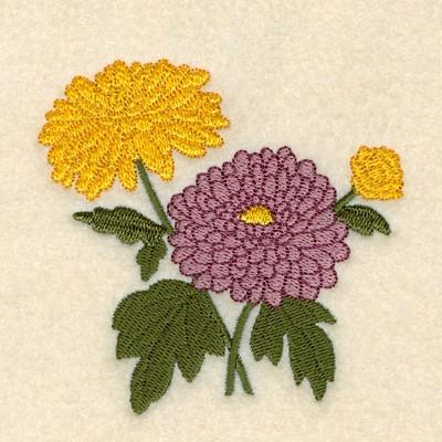 Free Hand Embroidery Pattern for November – Chrysanthemum Flower