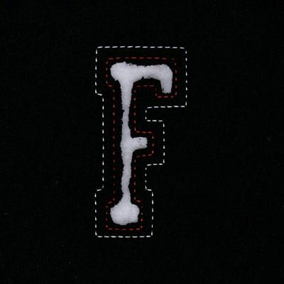 Small Cutout Letter F Embroidery Design