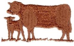 Cow and Calf Silhouette