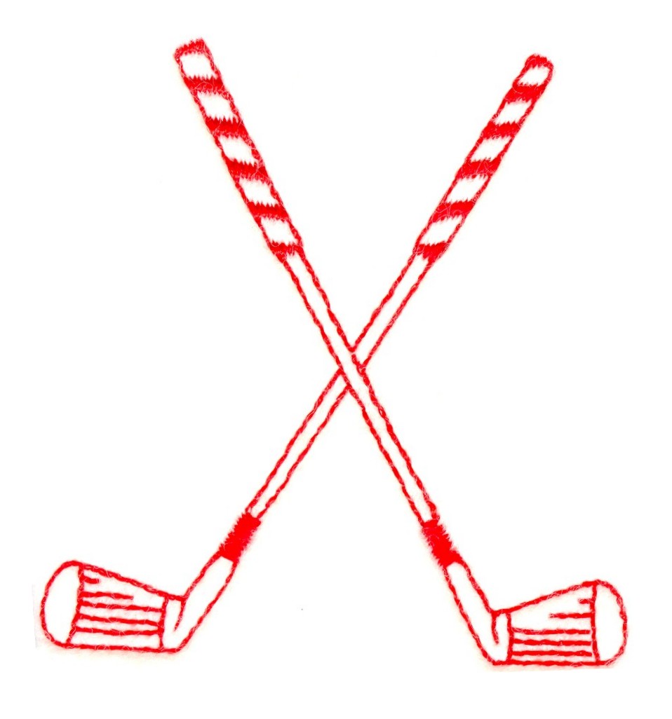 Crossed Golf Clubs Embroidery Design | EmbroideryDesigns.com