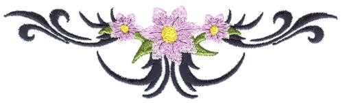Flowers & Scroll Tattoo