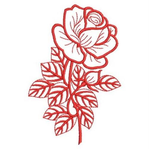 Rose sketch redwork machine embroidery design - Machine Embroidery Geek