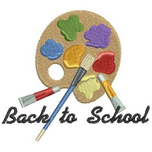 School Painting Embroidery Design