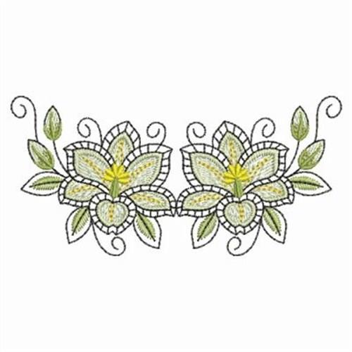 Lily border embroidery design