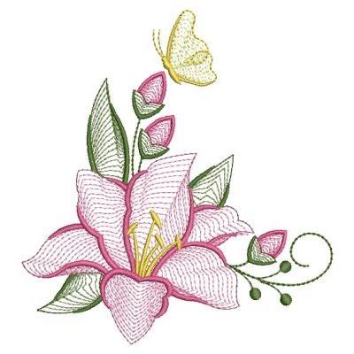Midnight Lily Embroidery Design