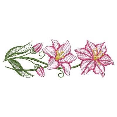 Lily border embroidery design