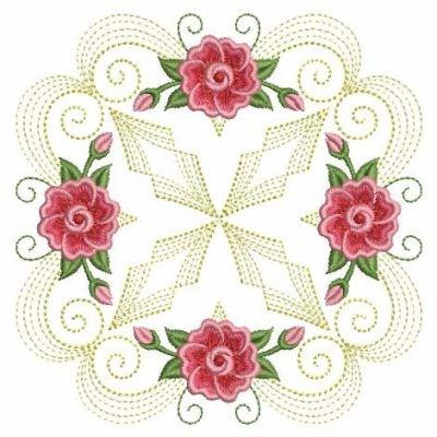 Rose Quilt -twelve embroidered quilt on sale blocks