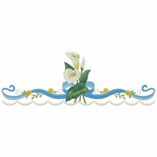 Lily border embroidery design