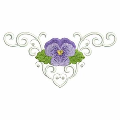 Pansy Border Embroidery Design