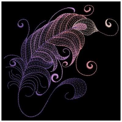 Black Feathers Embroidery Design