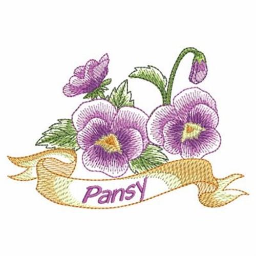 Pansy PDF Hand Embroidery Pattern