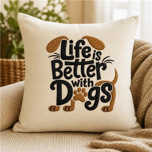 Life Is Better With Dogs – Dog Lover Saying, Paw Print, Dog Mom Gift & Pet Lover Quote