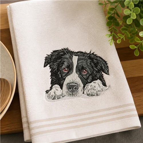 Border Collie Dog Embroidery Design – Border Collie Portrait, Puppy Eyes, Dog Lover Gift, Pet Portrait & Companion Dog Design
