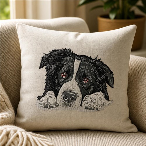 Border Collie Dog Embroidery Design – Border Collie Portrait, Puppy Eyes, Dog Lover Gift, Pet Portrait & Companion Dog Design