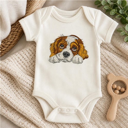 Cavalier King Charles Spaniel Dog Embroidery Design – Cavalier King Charles Spaniel Portrait, Puppy Eyes, Dog Lover Gift & Pet Portrait Design