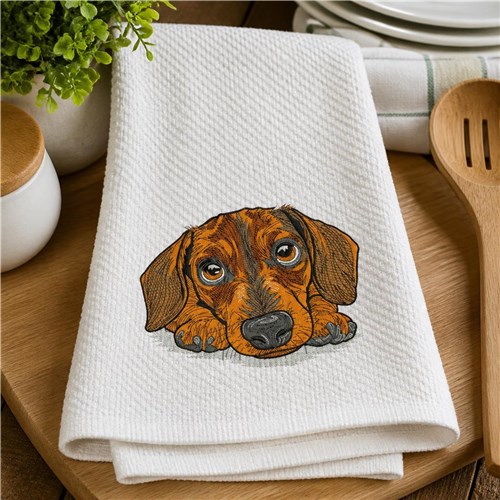 Dachshund Dog Embroidery Design – Wiener Dog, Doxie Face, Dog Lover Gift & Pet Portrait Design