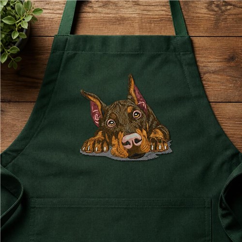 Doberman Dog Embroidery Design – Doberman Pinscher Portrait, Puppy Eyes, Dog Lover Gift & Pet Design