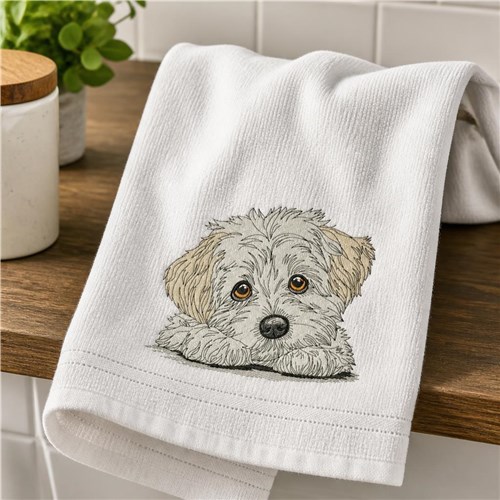 Maltese Dog Embroidery Design – Maltese Puppy Face, Puppy Eyes, Dog Lover Gift, Pet Portrait & Cute Maltese Design