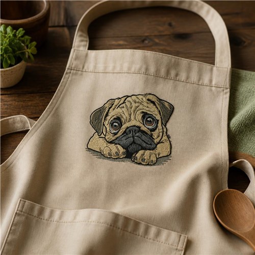 Pug Dog Embroidery Design – Pug Dog Face, Puppy Eyes, Dog Lover Gift, Pet Portrait & Breed Lover Design