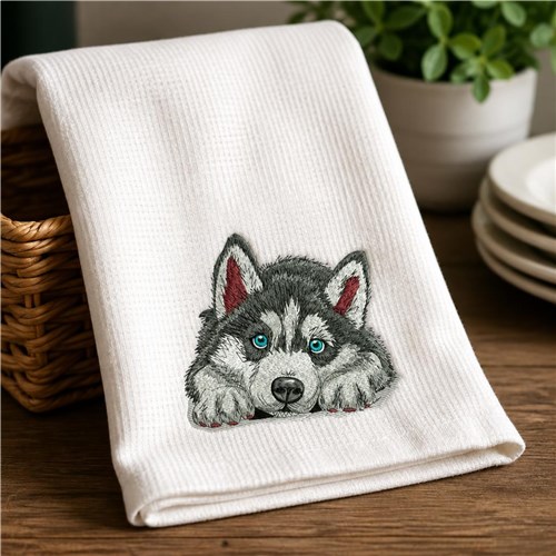 Siberian Husky Dog Embroidery Design – Siberian Husky Portrait, Puppy Eyes, Dog Lover Gift, Pet Portrait & Companion Dog Design