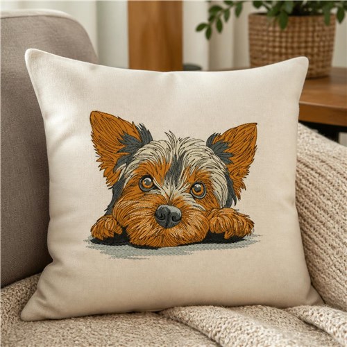 Yorkshire Terrier Dog Embroidery Design – Yorkie Portrait, Puppy Eyes, Dog Lover Gift, Pet Portrait & Companion Dog Design