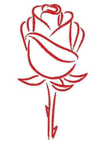 rose bud outline