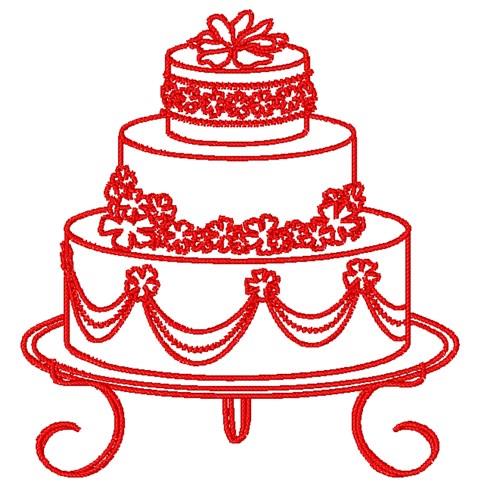 Birthday Cake Outline Embroidery Design | AnnTheGran.com