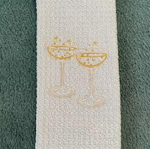 Champagne Glasses Embroidery Design