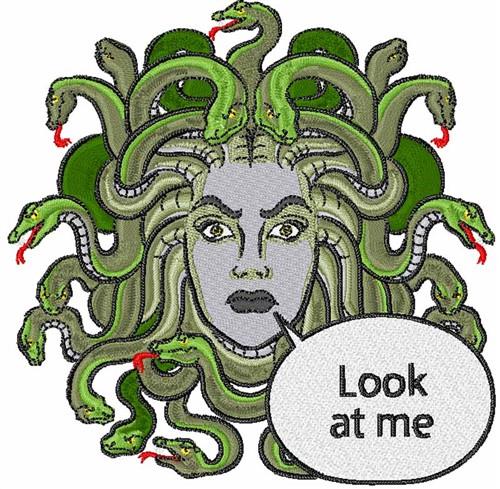 Medusa Look At Me Embroidery Design