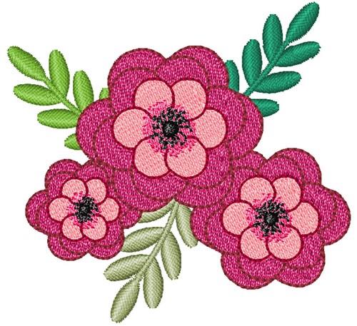 Floral Blooms Embroidery Design