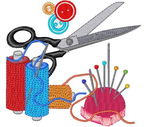 Embroidery Supplies Collage Embroidery Design