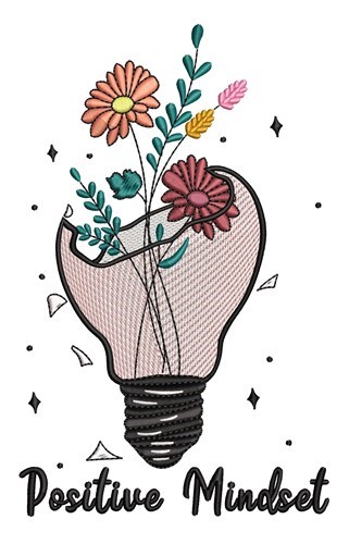 Light Bulb Growth Mindset Embroidery Design