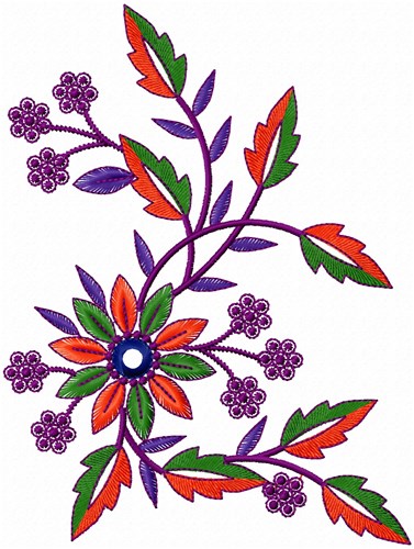 Embroidery Stencil 4 Stylised Flowers