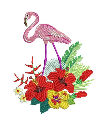 Pink Flamingo Glasses Case - Embroidery Designs