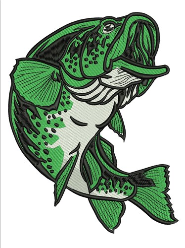  PARITA Green Bass Fish Large Mouth Bass Fishing Cartoon  Embroidery Embroidered Patch Stickers Cartoon Iron on Applique DIY Handmade  Garment Applique Decor for Bag Clothes