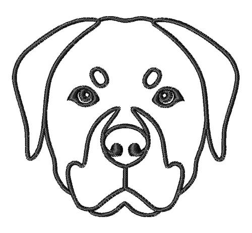 Rottweiler Head Outline Embroidery Design 