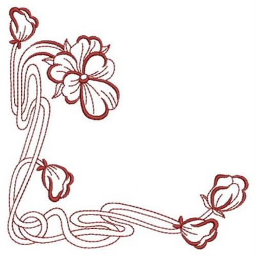 art nouveau flower drawings