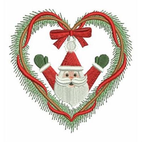 Heart Wreath Machine Embroidery Design 