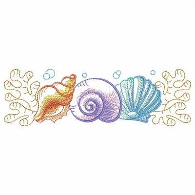 Mini Shells embroidery file, sea shells embroidery bundle