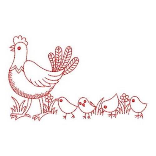 The Hen Delivers Tea Towels - Hand Embroidery Pattern - Shipped