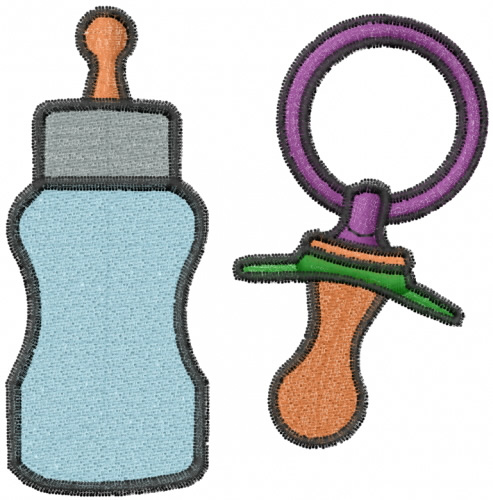 Baby Bottle and Pacifier Embroidery Designs, Free Machine Embroidery ...