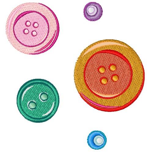 Colorful Buttons Embroidery Design