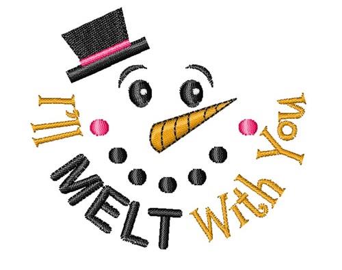 Melting Snowman Applique Embroidery Design