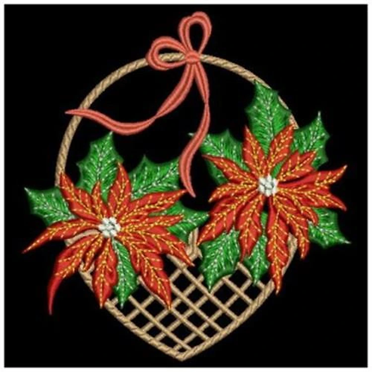 Poinsettia Basket