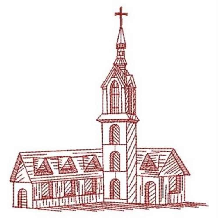 Redwork Church Steeple