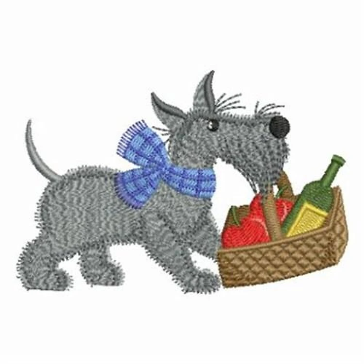 Scottie With Wine