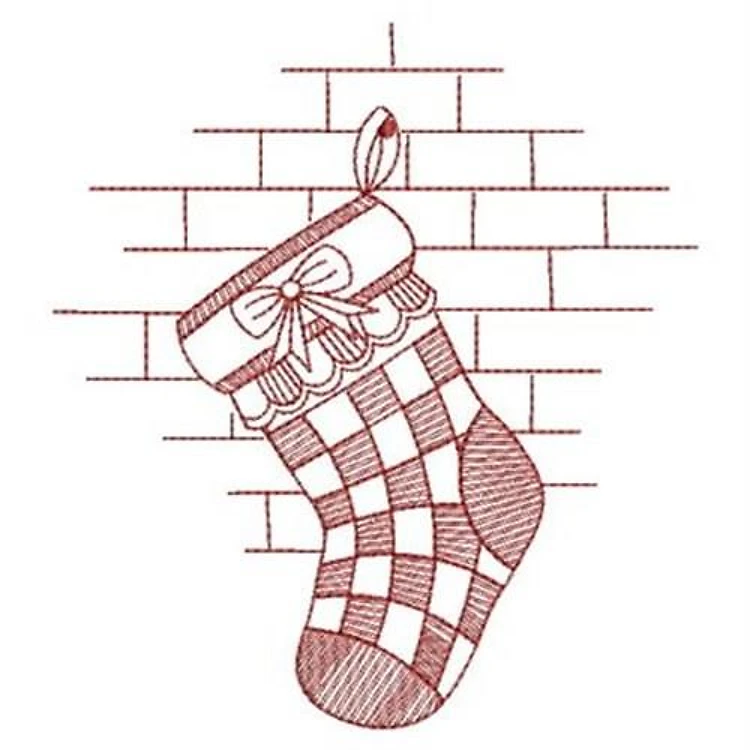 Redwork Stocking