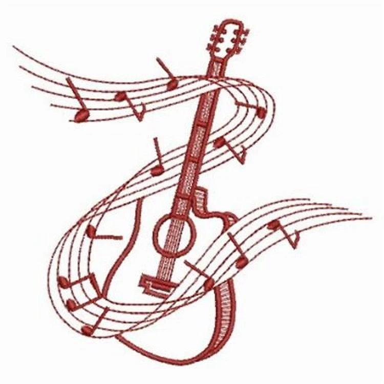 Redwork Guitar